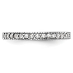 14K White Gold Diamond Band - 7
