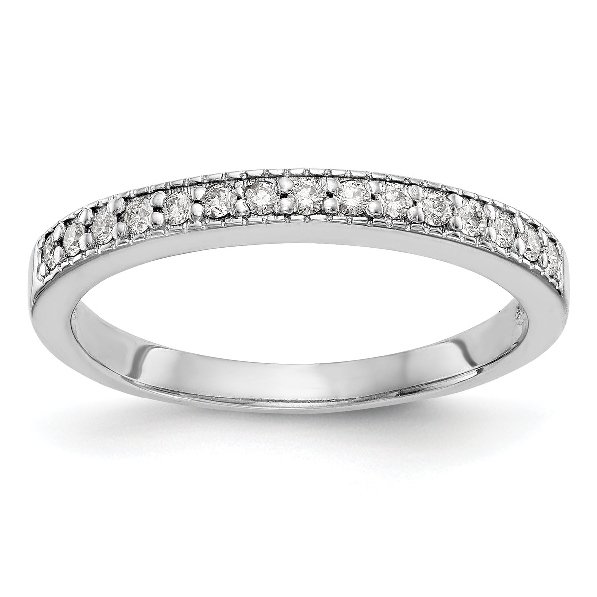 14K White Gold Diamond Band - 7
