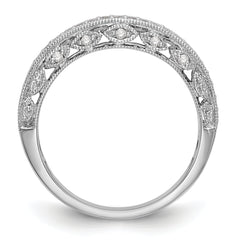 14K White Gold 1/4 carat Diamond Complete Wedding Band - 7
