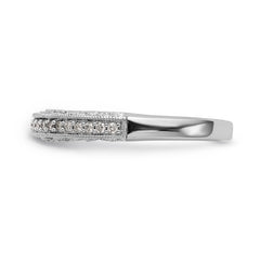 14K White Gold 1/4 carat Diamond Complete Wedding Band - 7