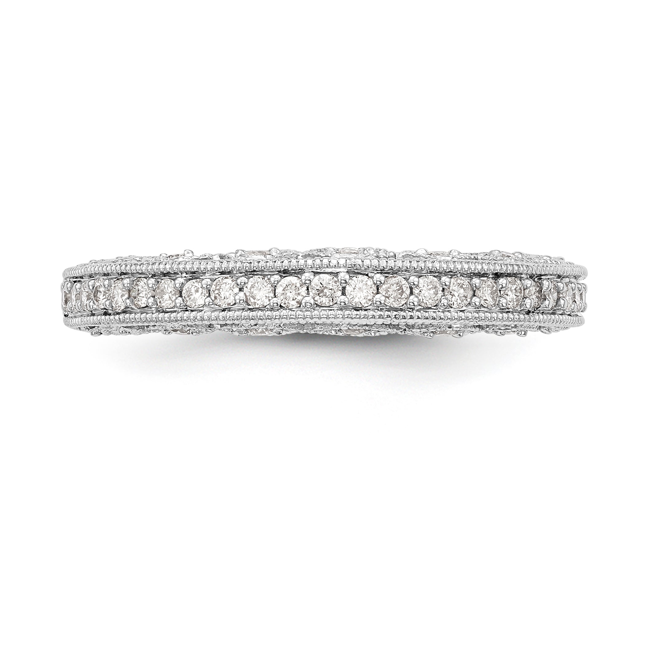 14K White Gold 1/4 carat Diamond Complete Wedding Band - 7