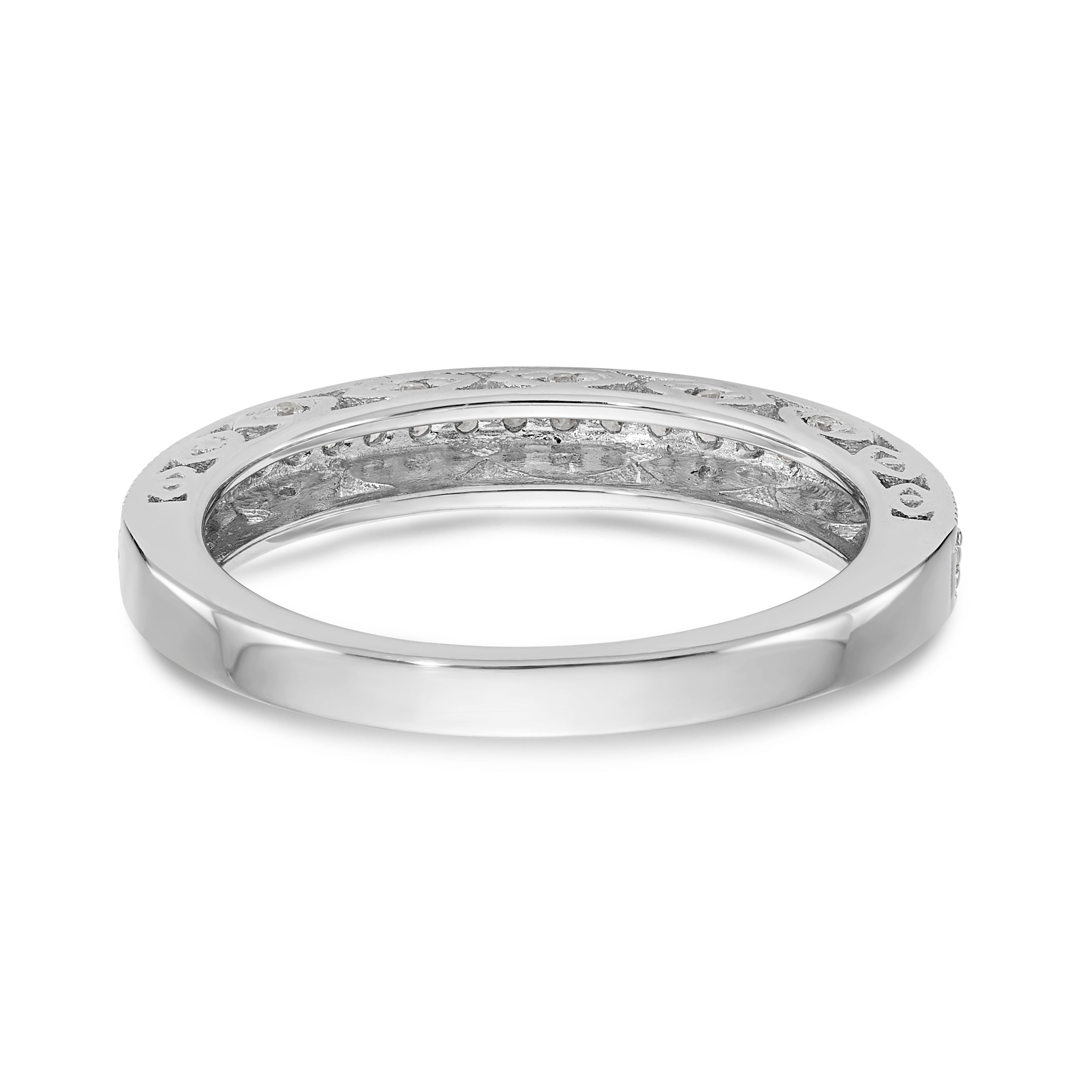 14K White Gold 1/4 carat Diamond Complete Wedding Band - 7