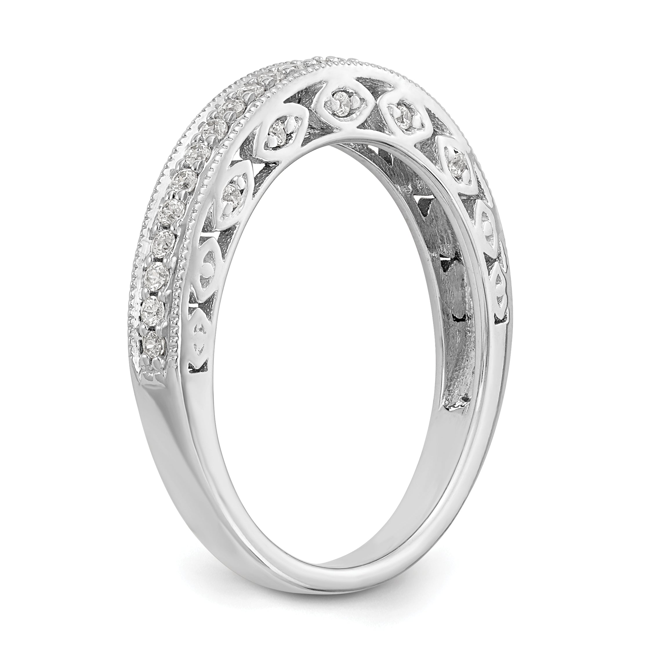 14K White Gold 1/4 carat Diamond Complete Wedding Band