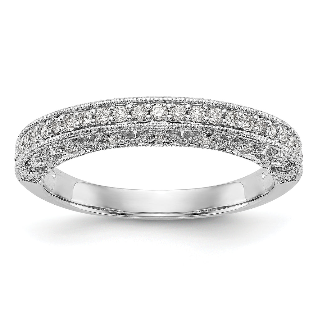 14K White Gold 1/4 carat Diamond Complete Wedding Band