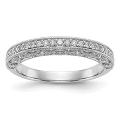 14K White Gold 1/4 carat Diamond Complete Wedding Band - 7