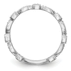 14K White Gold 1/10 carat Diamond Complete Wedding Band