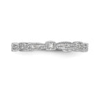 14K White Gold 1/10 carat Diamond Complete Wedding Band