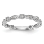 14K White Gold 1/10 carat Diamond Complete Wedding Band