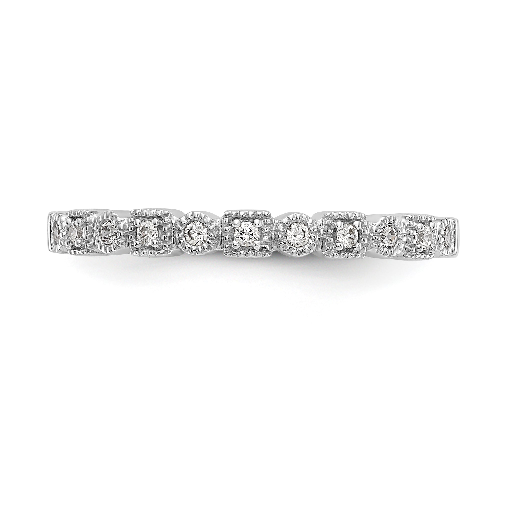14K White Gold Diamond Band - 7