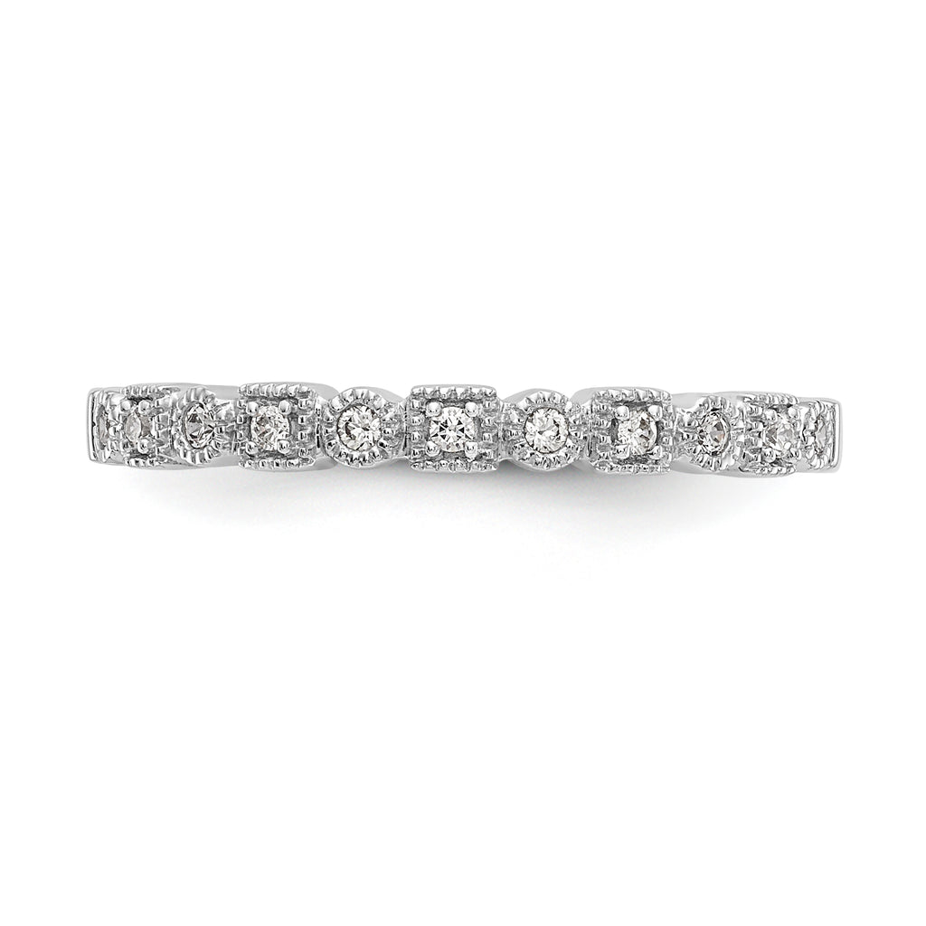 14K White Gold Diamond Band