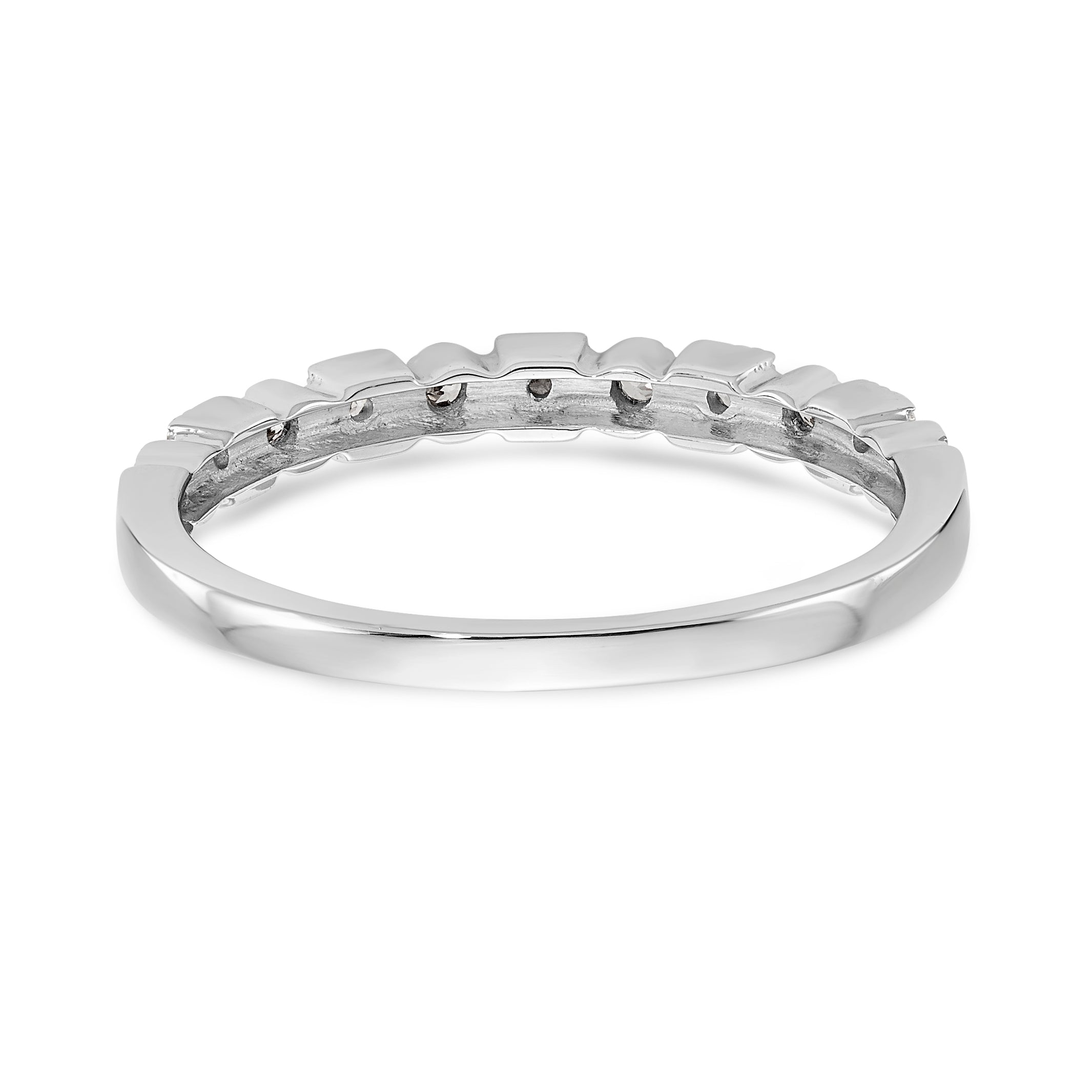 14K White Gold Diamond Band - 7