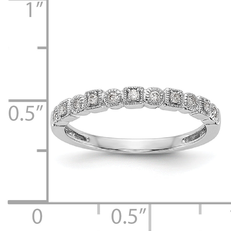 14K White Gold Diamond Band