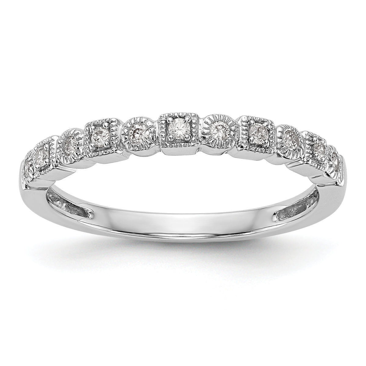 14K White Gold Diamond Band - 7