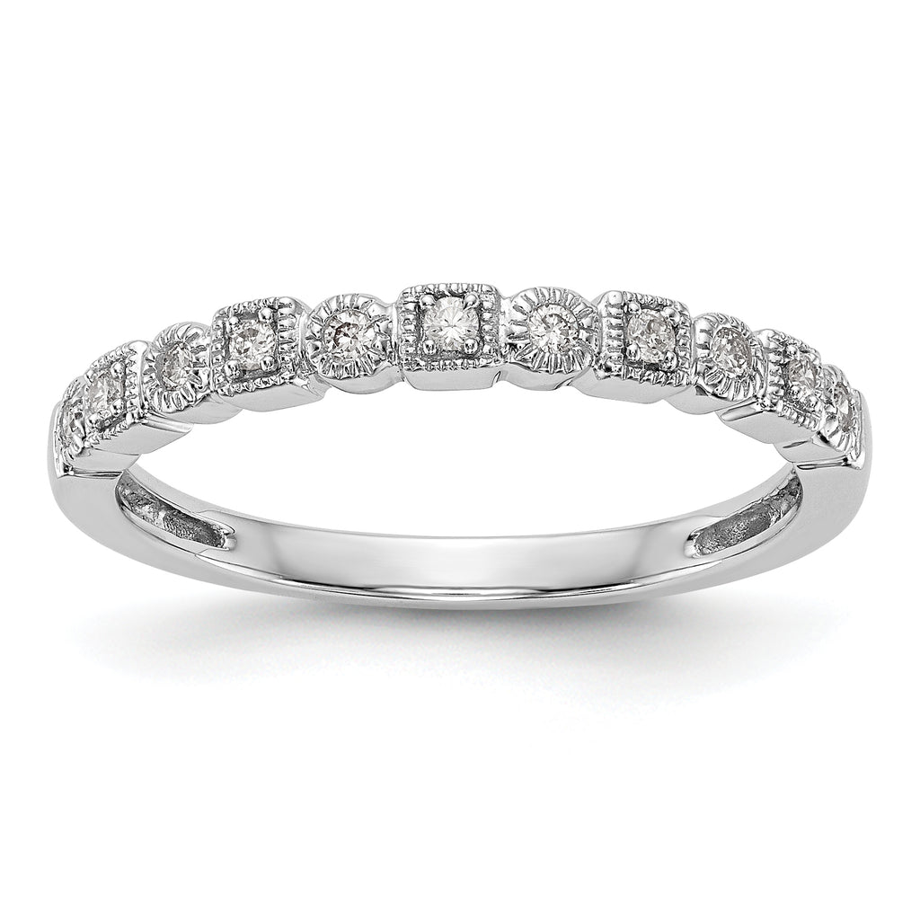 14K White Gold Diamond Band