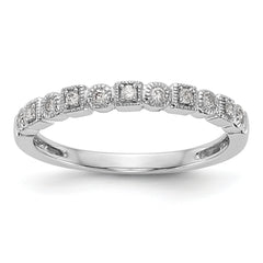 14K White Gold Diamond Band - 7
