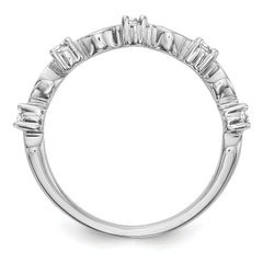 14K White Gold Diamond Band - 7