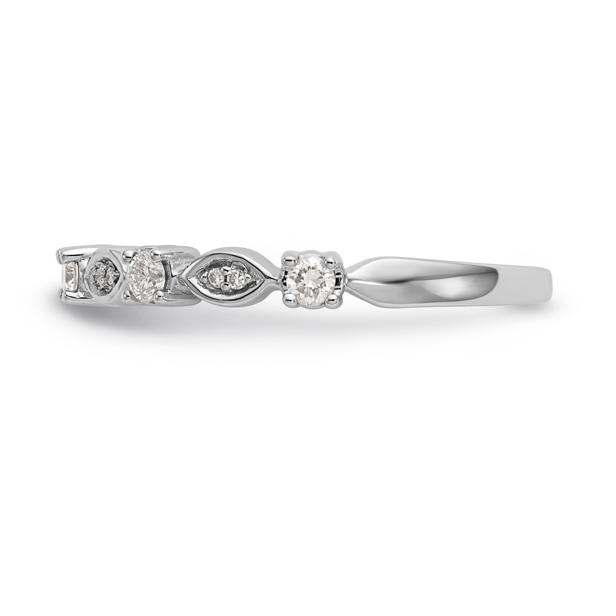 14K White Gold Diamond Band - 7