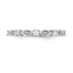 14K White Gold 1/4 carat Diamond Complete Wedding Band