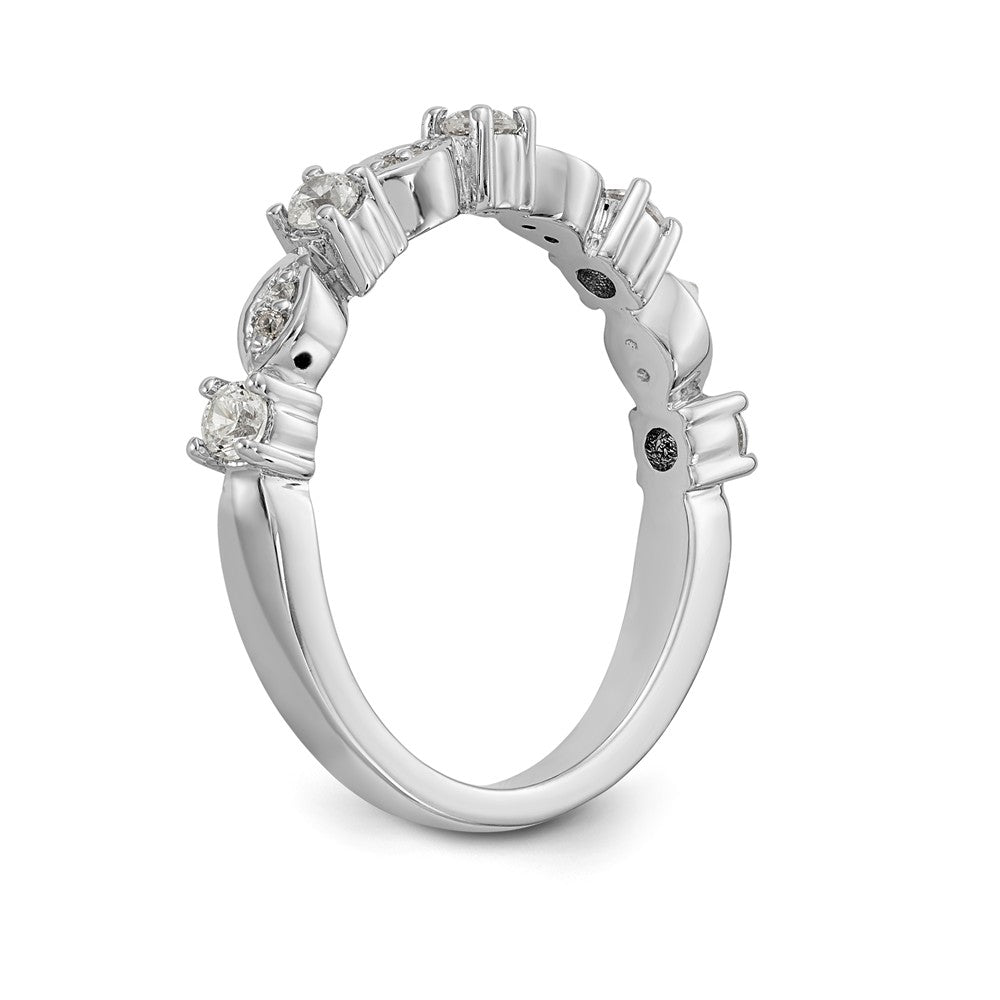 14K White Gold Diamond Band - 7