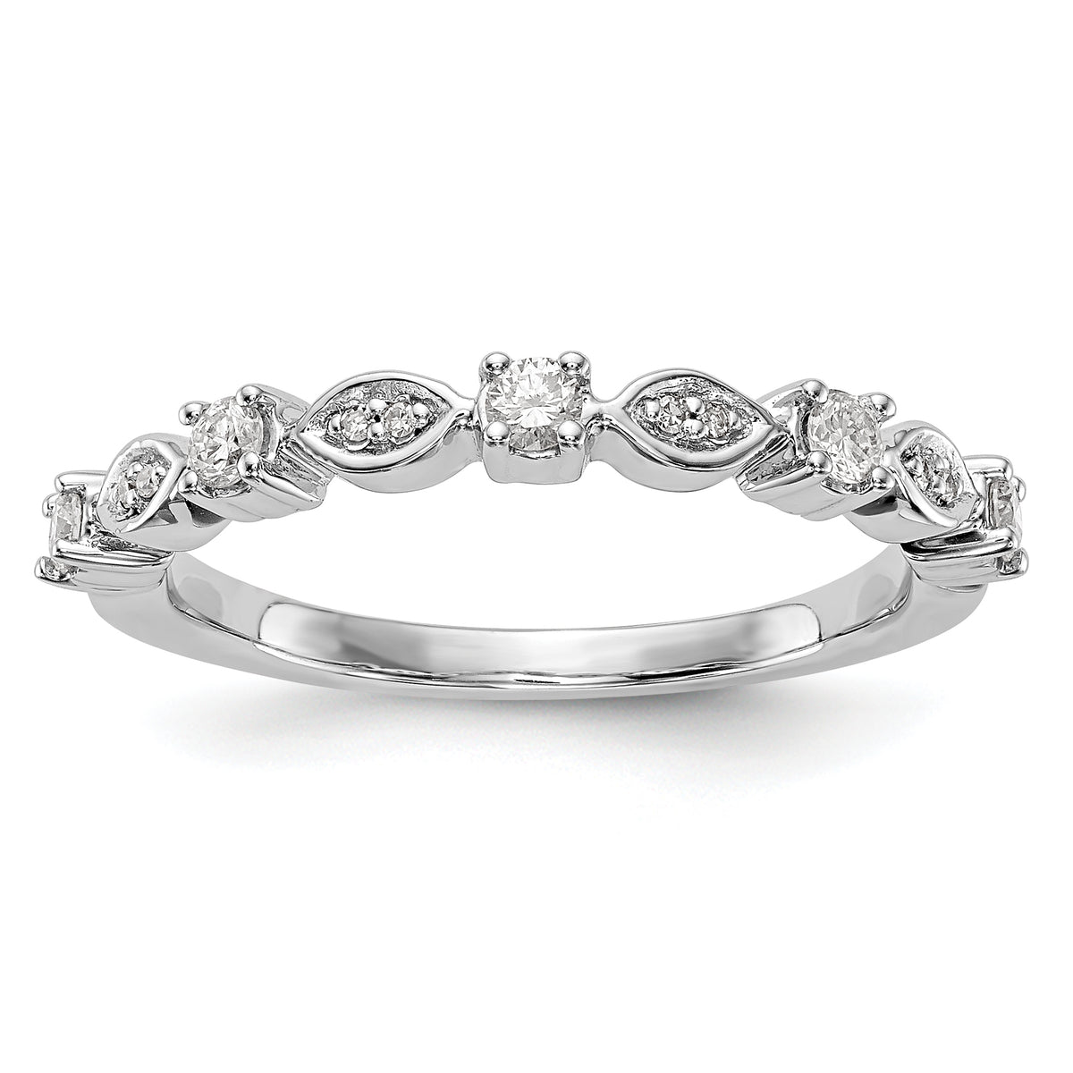 14K White Gold Diamond Band - 7