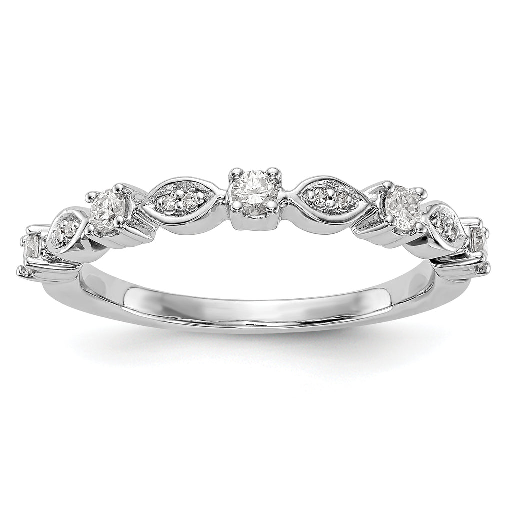 14K White Gold 1/4 carat Diamond Complete Wedding Band