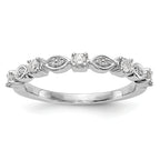 14K White Gold 1/4 carat Diamond Complete Wedding Band