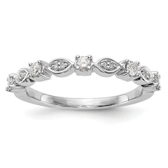 14K White Gold Diamond Band - 7