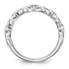 14K White Gold 1/15 carat Diamond Complete Wedding Band
