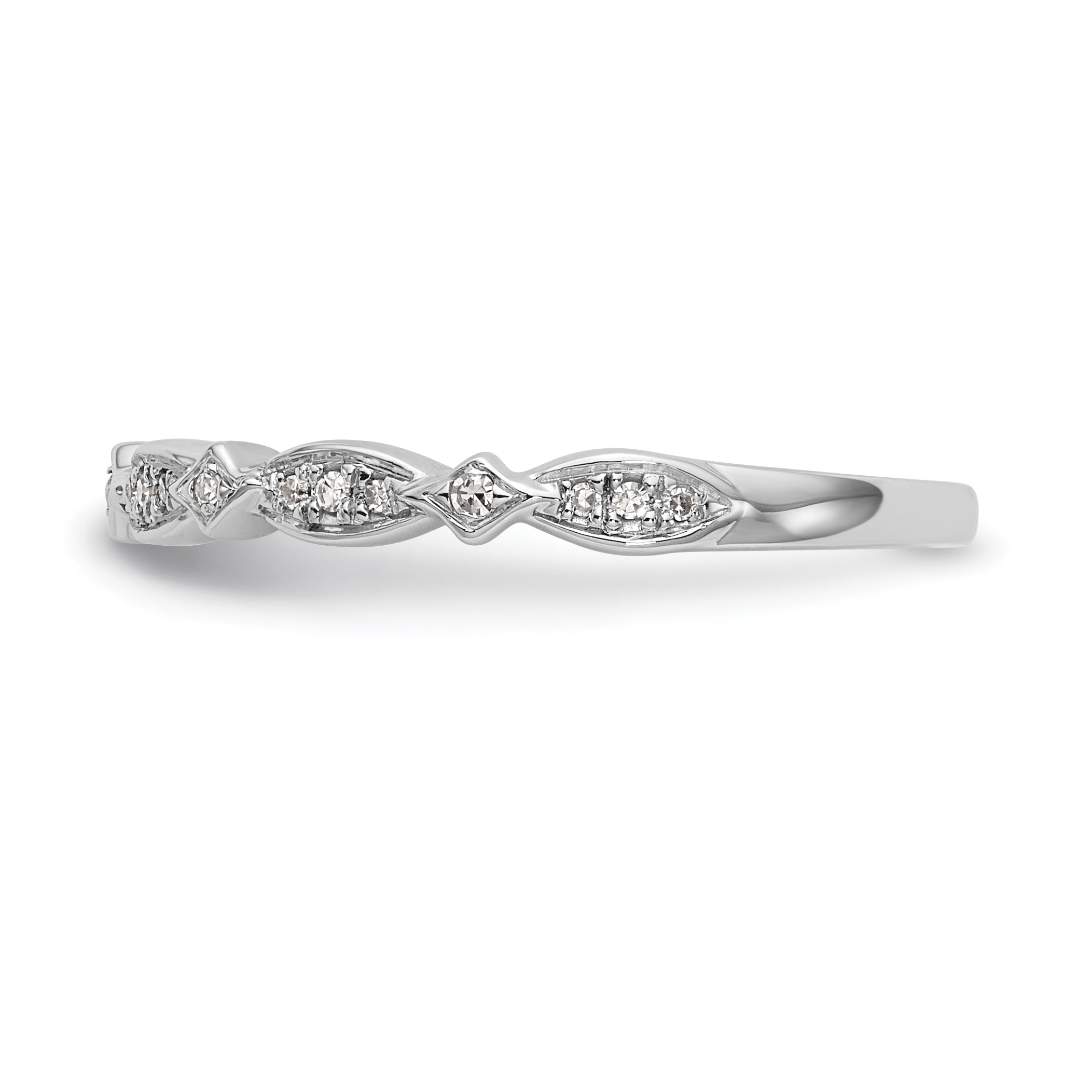 14K White Gold 1/15 carat Diamond Complete Wedding Band