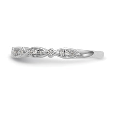 14K White Gold 1/15 carat Diamond Complete Wedding Band