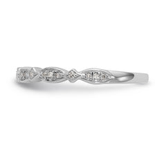 14K White Gold Diamond Band - 7