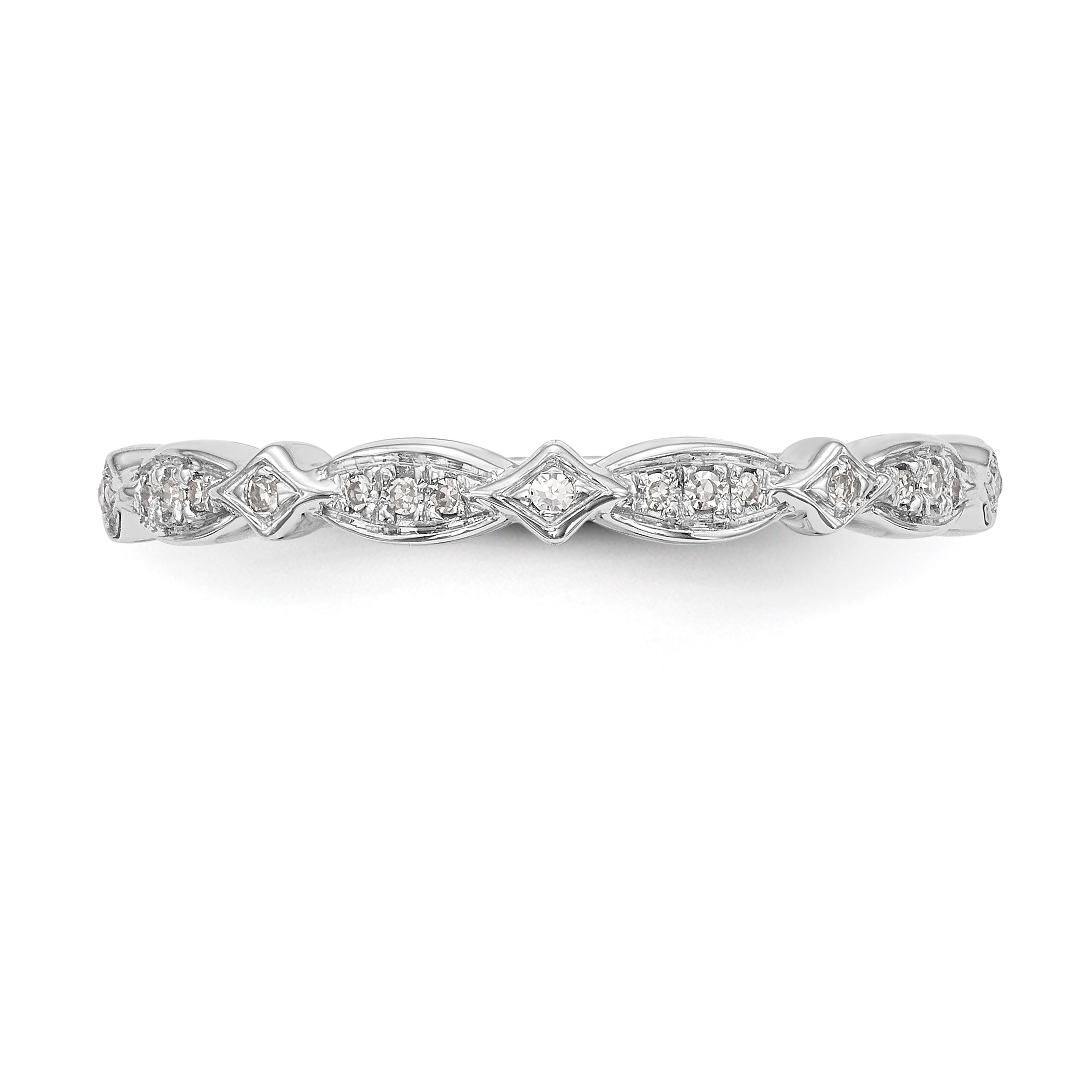 14K White Gold Diamond Band - 7