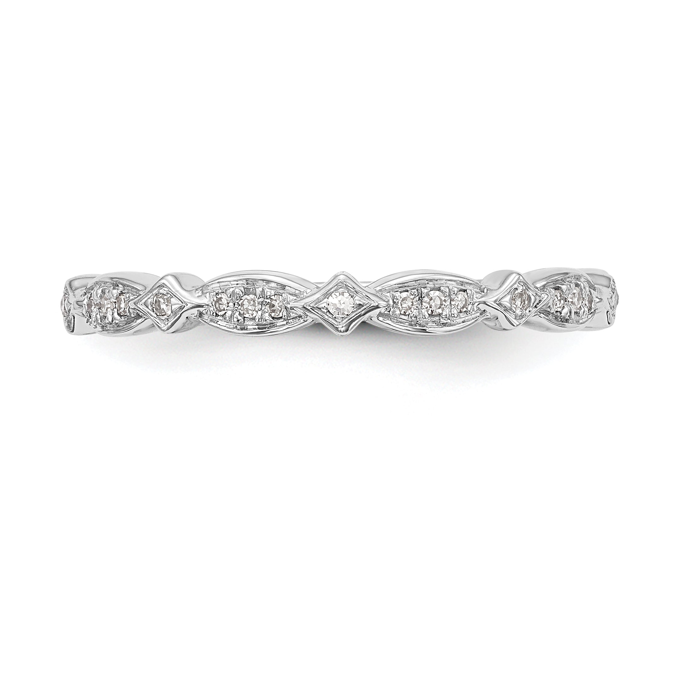 14K White Gold 1/15 carat Diamond Complete Wedding Band