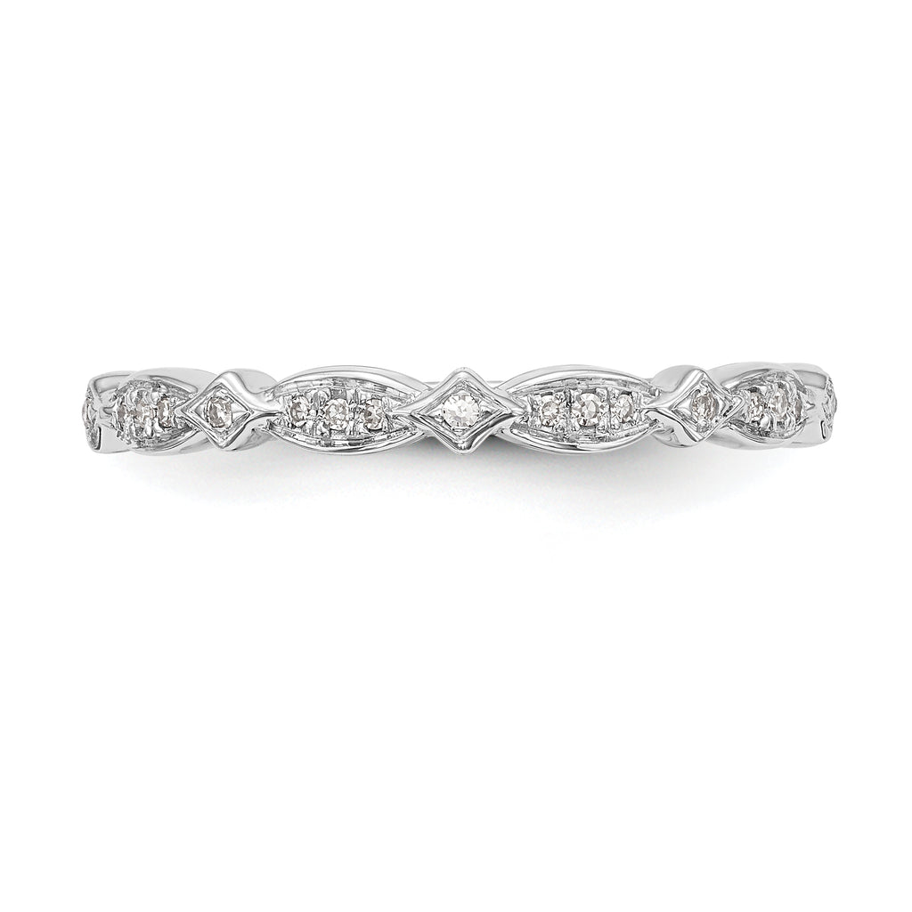 14K White Gold 1/15 carat Diamond Complete Wedding Band