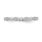 14K White Gold 1/15 carat Diamond Complete Wedding Band