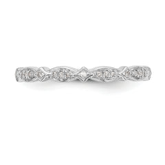 14K White Gold 1/15 carat Diamond Complete Wedding Band
