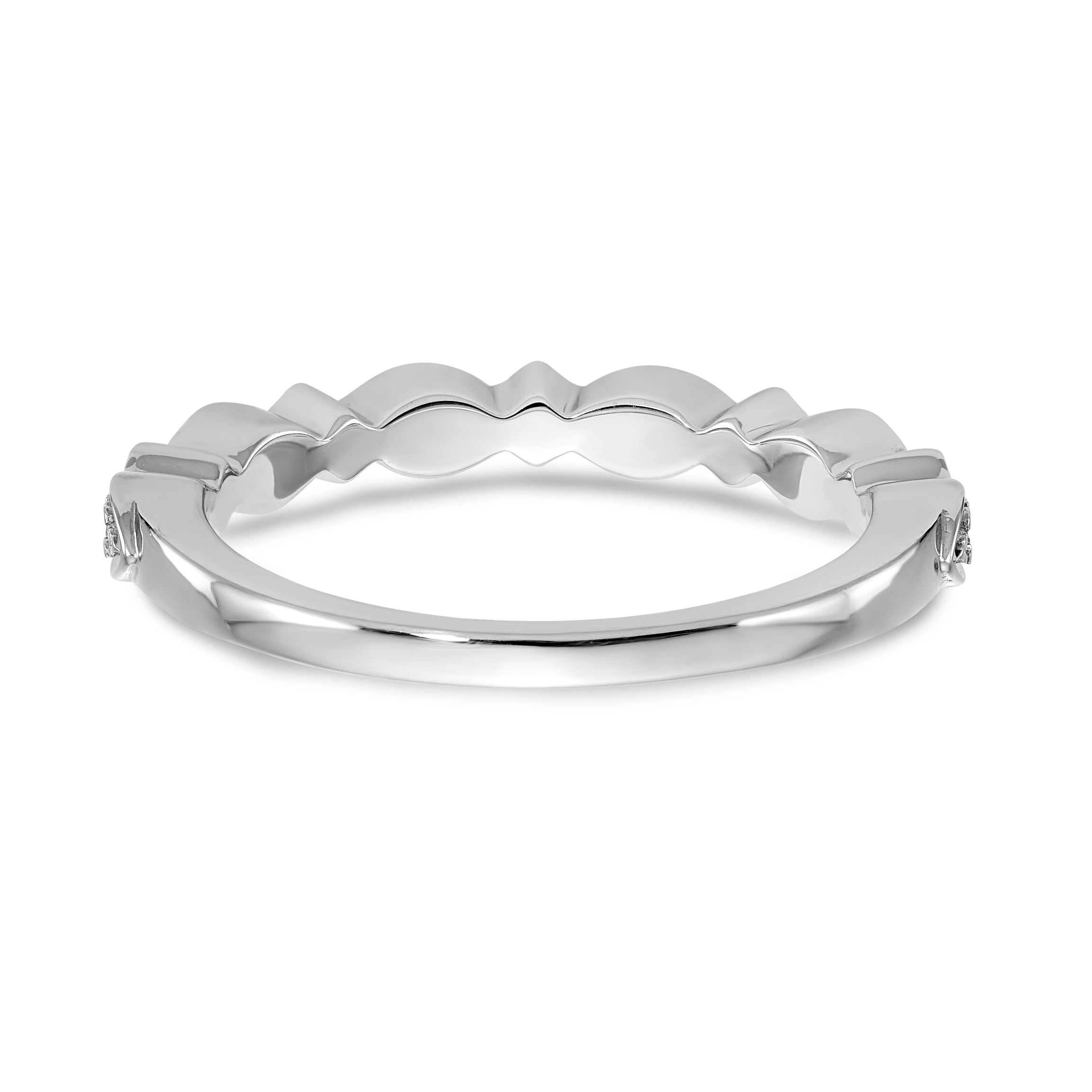 14K White Gold Diamond Band - 7