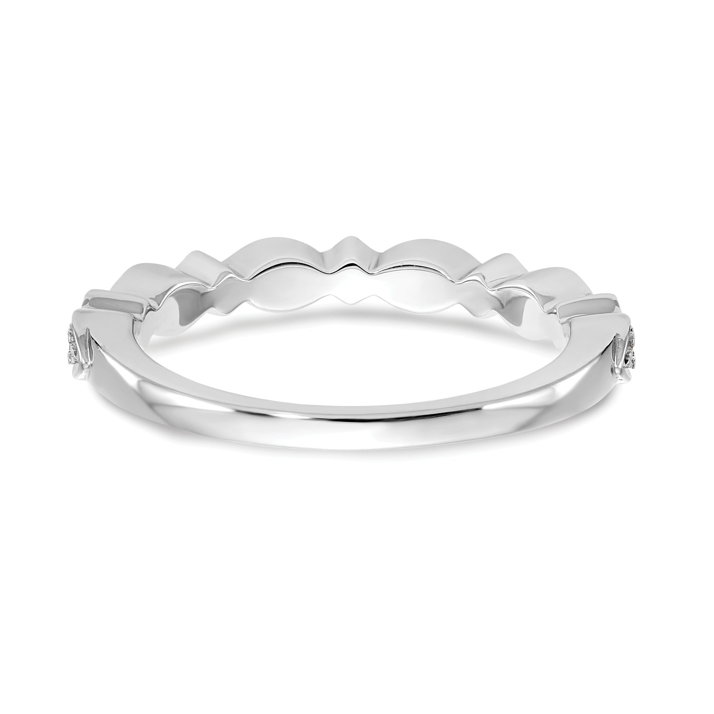 14K White Gold 1/15 carat Diamond Complete Wedding Band