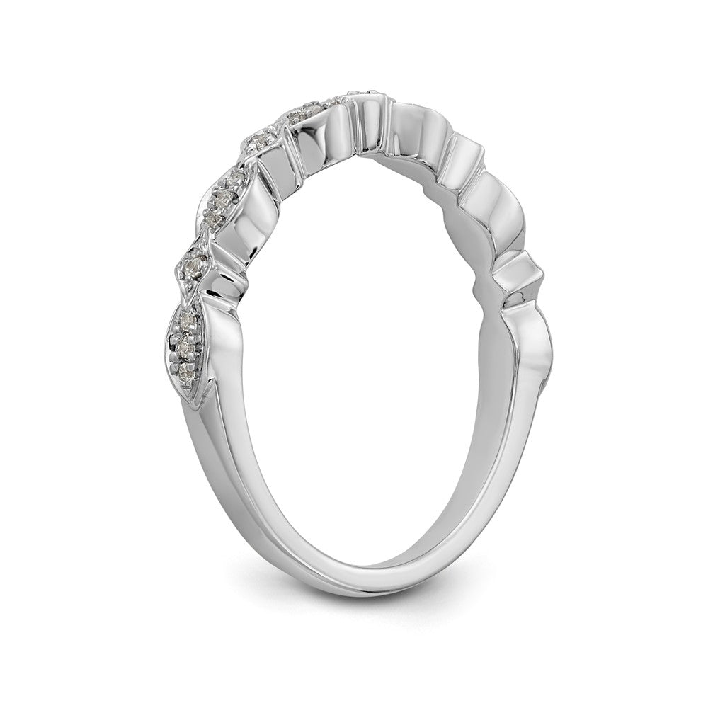 14K White Gold Diamond Band - 7
