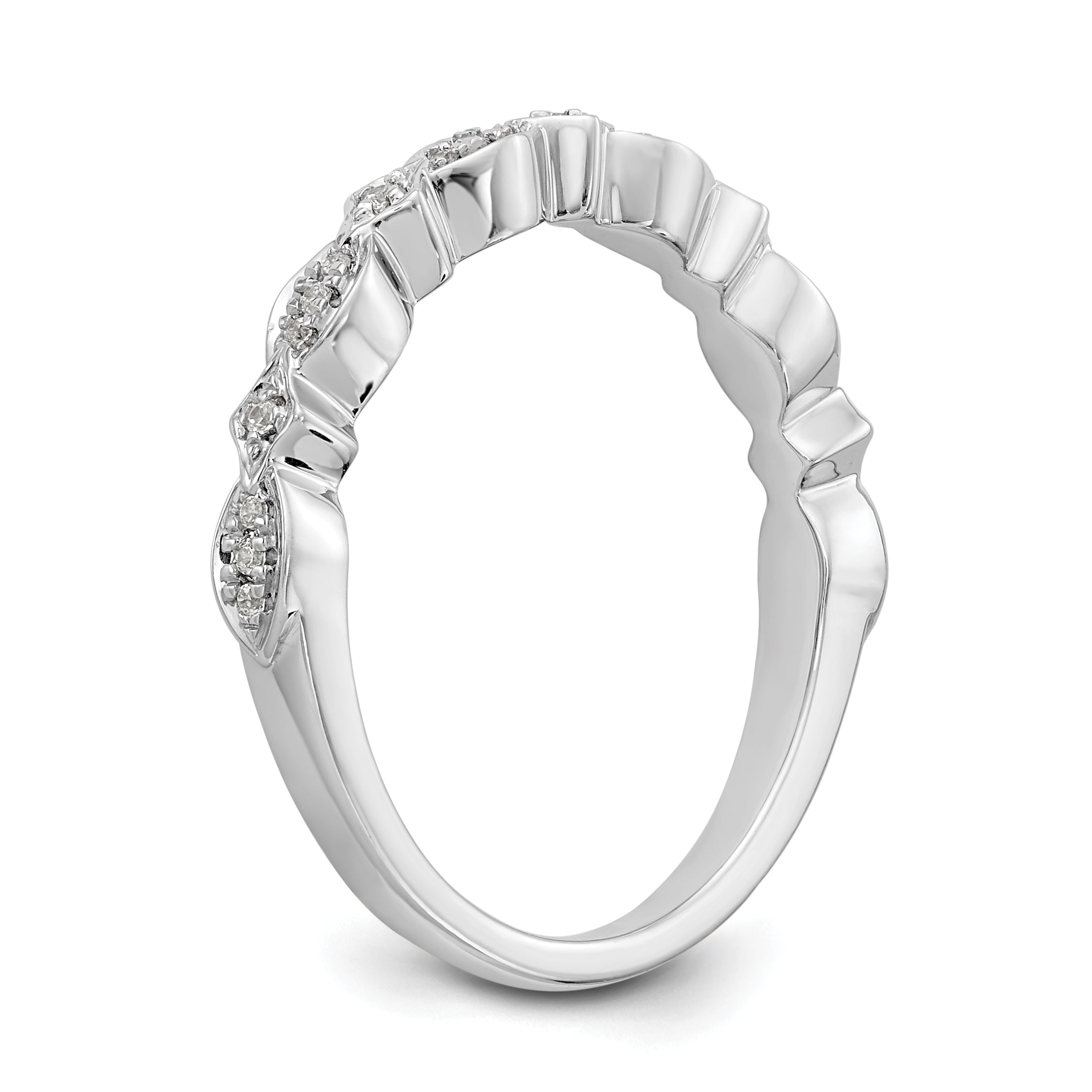 14K White Gold 1/15 carat Diamond Complete Wedding Band