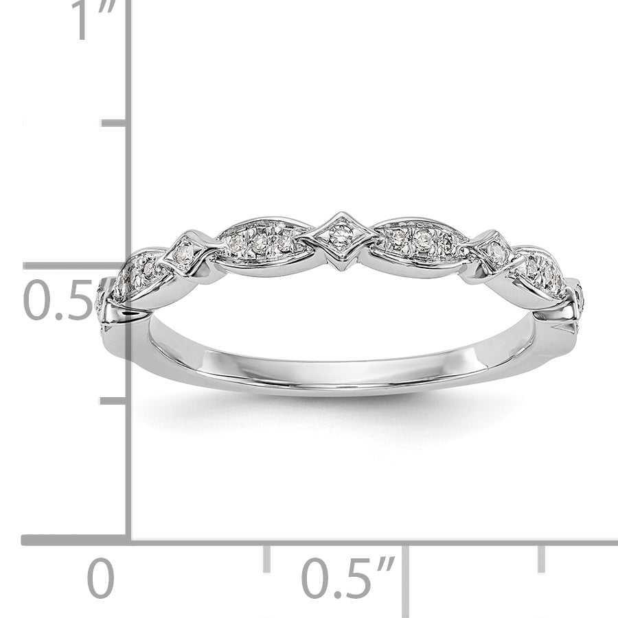 14K White Gold 1/15 carat Diamond Complete Wedding Band