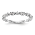 14K White Gold 1/15 carat Diamond Complete Wedding Band