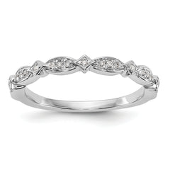 14K White Gold Diamond Band - 7