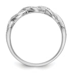 14K White Gold Twist Design 1/10 carat Complete Diamond Band