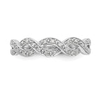 14K White Gold Twist Design 1/10 carat Complete Diamond Band
