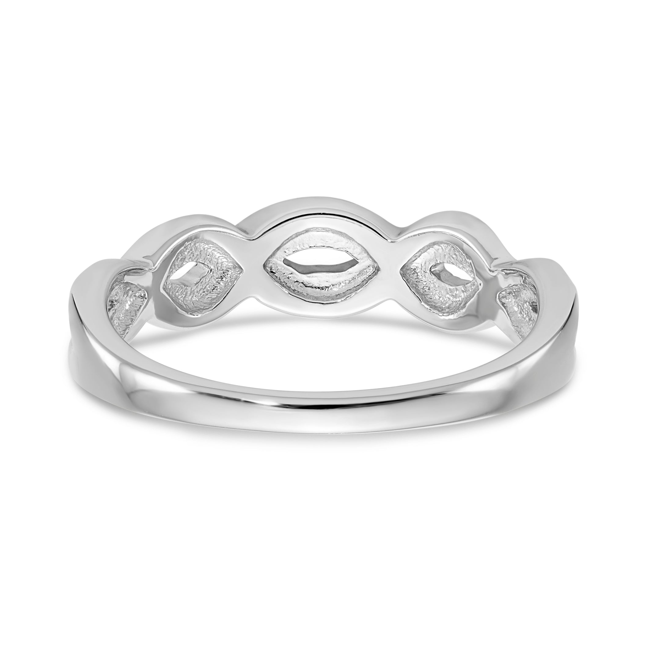 14K White Gold Twist Design 1/10 carat Complete Diamond Band