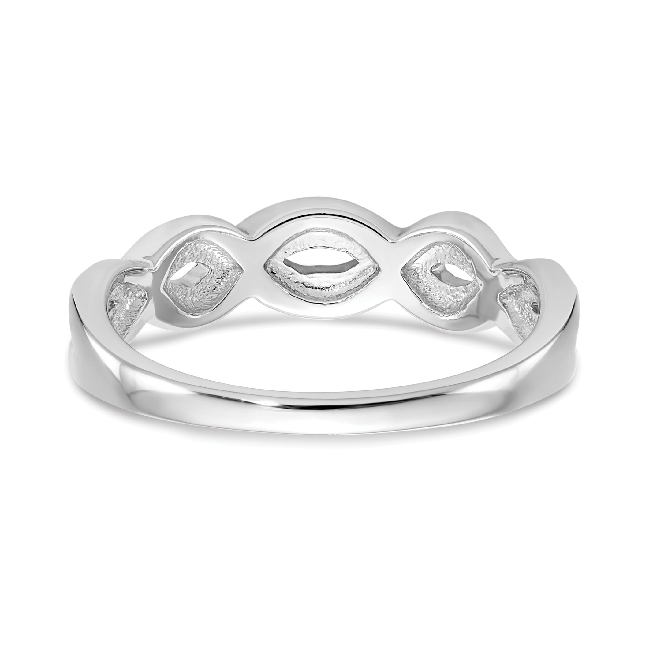 14K White Gold Twist Design 1/10 carat Complete Diamond Band