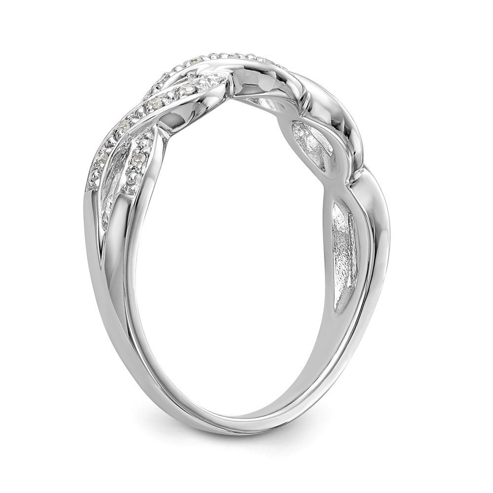 14K White Gold Twist Design 1/10 carat Complete Diamond Band