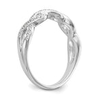 14K White Gold Twist Design 1/10 carat Complete Diamond Band