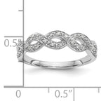 14K White Gold Twist Design 1/10 carat Complete Diamond Band